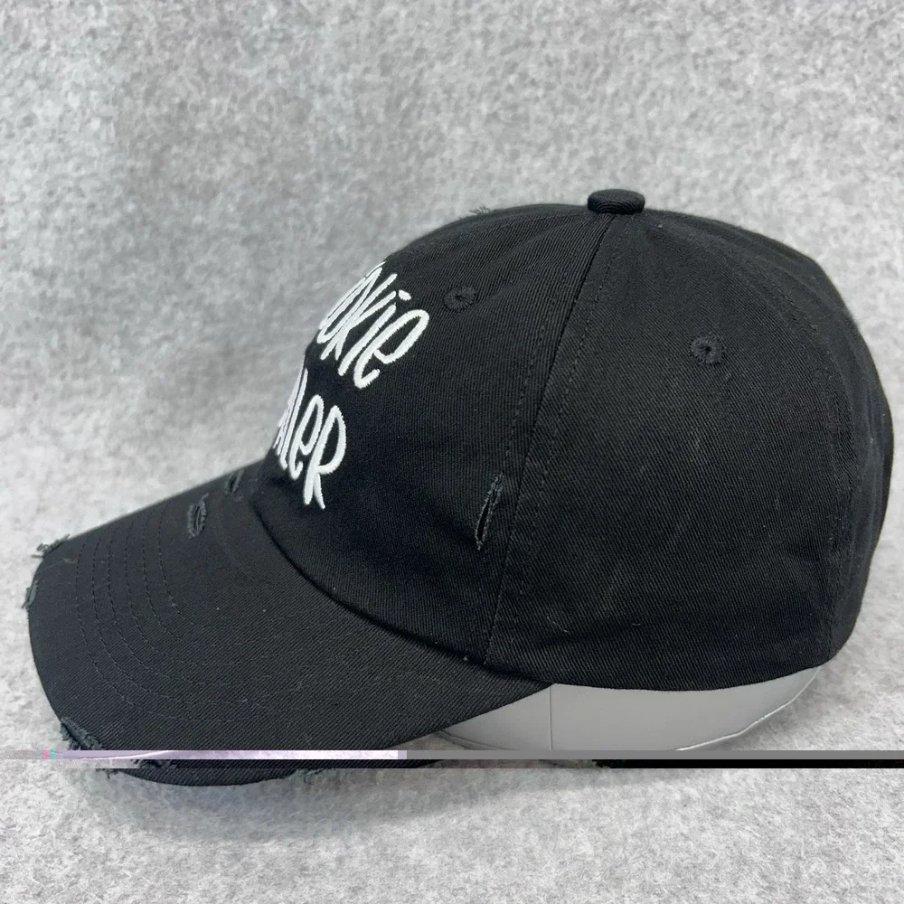 Cookie Dealer Distressed Dad Hat Black Baseball Cap Embroidered Strapback